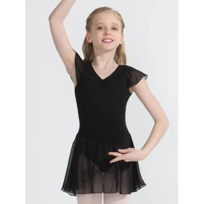 Capezio flutter sleeve dress, dressz szoknyával - Fekete