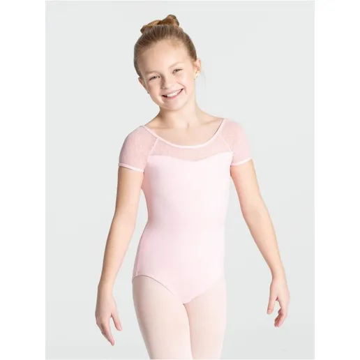 Capezio swiss dot keyhole back, rövidujjú gyerek dressz