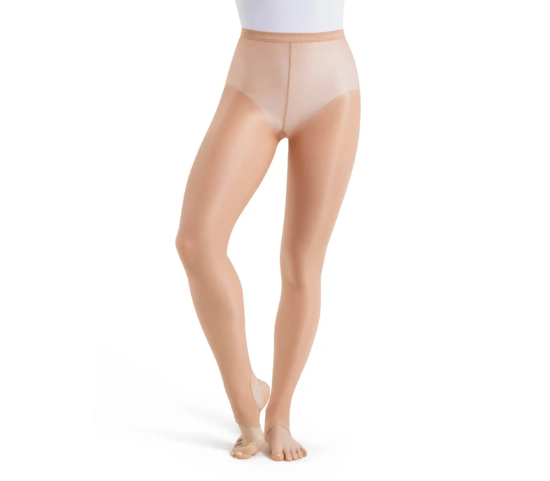 Capezio ultra csillogó, fényes kengyeles harisnyanadrág - Világos pirítósbarna Capezio