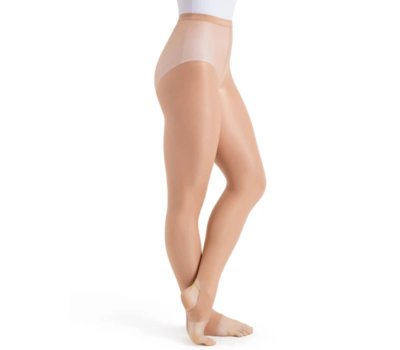 Capezio ultra csillogó, fényes kengyeles harisnyanadrág - Világos pirítósbarna Capezio