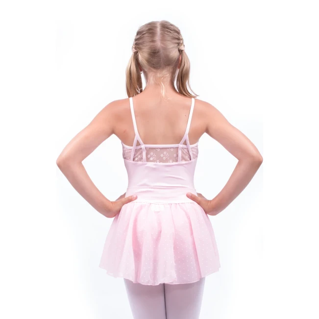 Capezio, spagetti pántos dressz csipkével - Világos rózsaszín