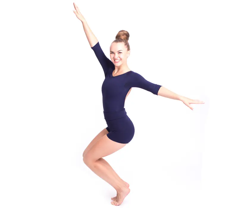 Capezio csónaknyakú 3/4 ujjú dressz - Tengerészkék