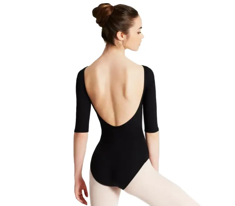 Capezio csónaknyakú 3/4 ujjú dressz - Fekete